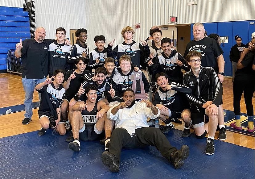 Olympia High School boys wrestling team make history, become district ...