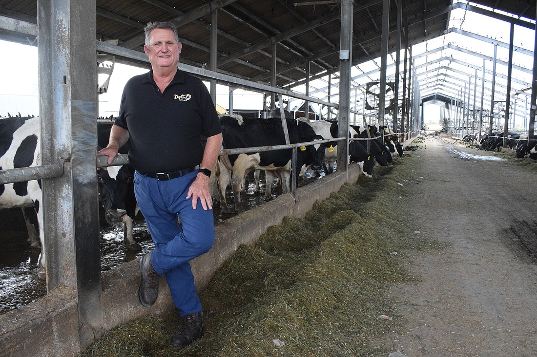 Jerry Dakin, the owner of Dakin Dairy, says the farm still needs new roofs and repairs to its cooling system. (Photo by Liz Ramos)