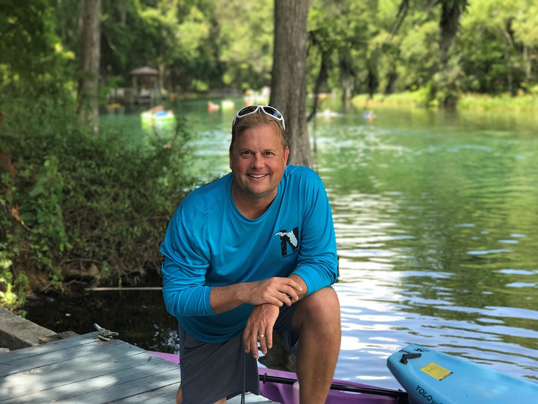 Timothy Cartwright at Rainbow Springs, a place that holds one of his favorite memories involving a manatee and an unsuspecting family on paddle boards.