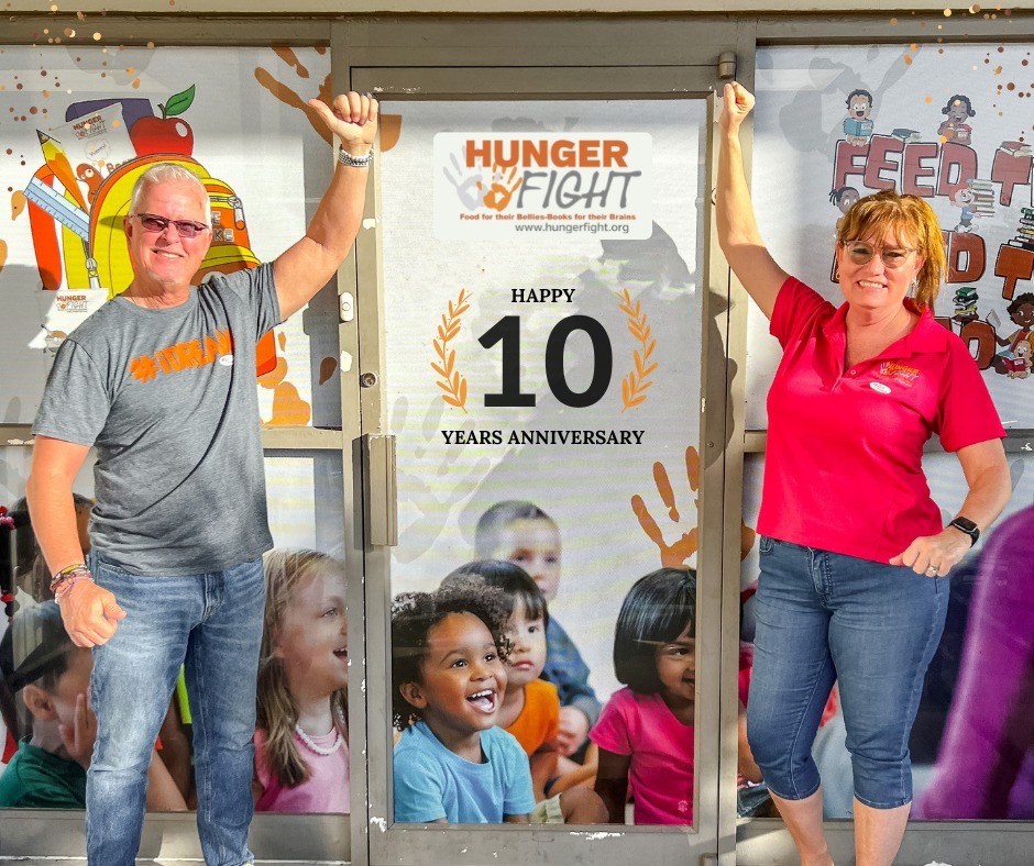 Dean and Sherri Porter mark the 10th anniversary of Hunger Fight in November in this photo the organization posted on social media.