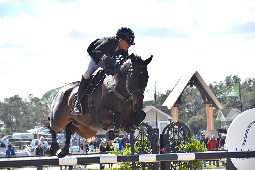 Kristen VanderVeen and Jireh had perfect runs to win the $50,000 Grand Prix of Sarasota Jan. 14 at the TerraNova Equestrian Center in Myakka City.
