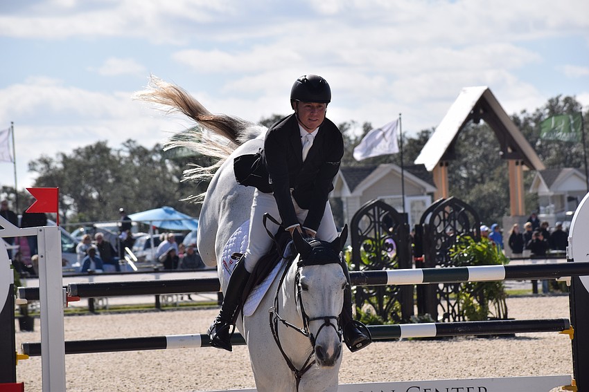 Olympian Sharn Wordley and his horse Mick Jagger complete a third-place finish at the $50,000 Grand Prix of Sarasota at TerraNova.