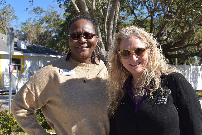 Booker High School Principal Rachel Shelley and City Commissioner Jen Ahearn-Koch participate in the Unity and Historical march.
