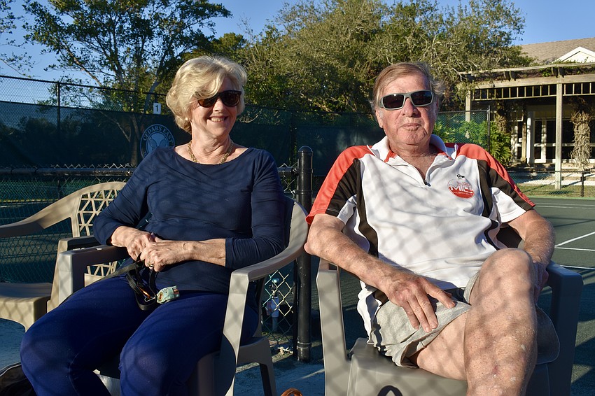 Rebecca McPheters and Yoram Ariely. Ariely invented beckyball in 2017, another popular game on Longboat Key.