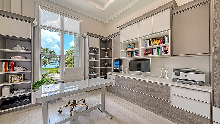 Views of the water can be found throughout  the home.