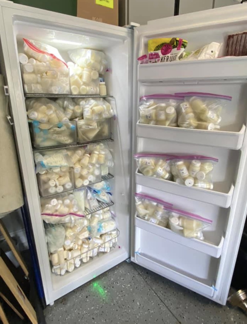 Some of the 2,500 ounces of breastmilk donated to the Diaz family.