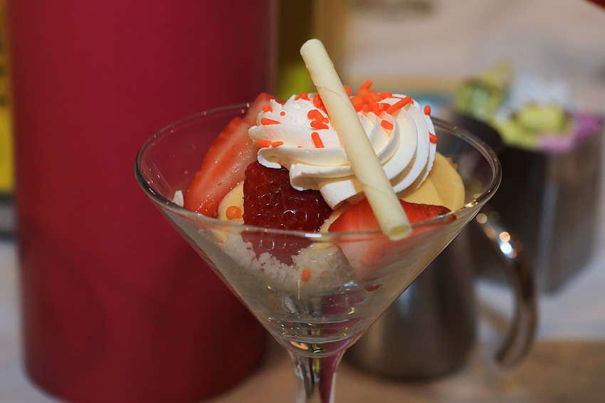 Guests were treated to a tasty fruit desert.