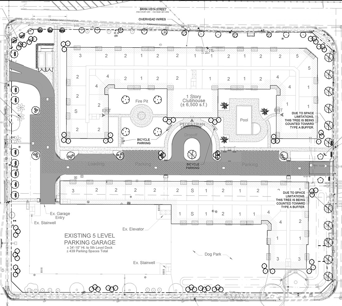 The site development plan for Bahia Vista Apartments.