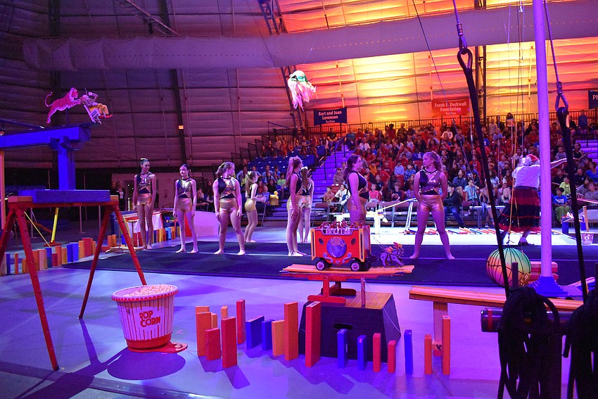 Local Sarasota high school circus magnet students performer after each demonstration.