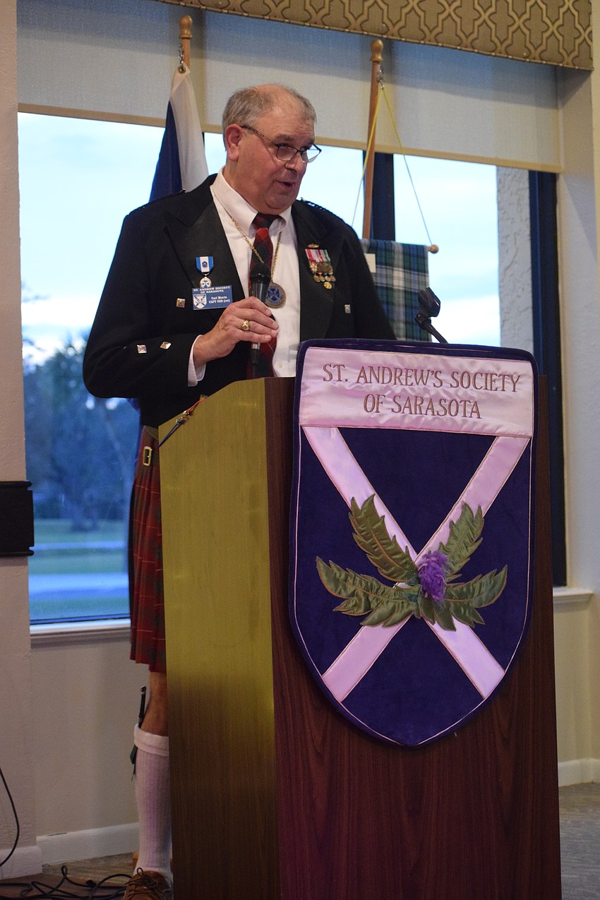 Palm Aire's Carl Morris says this year's Burns Supper had the largest attendance in St. Andrew Society of Sarasota's history with 142 attendees.