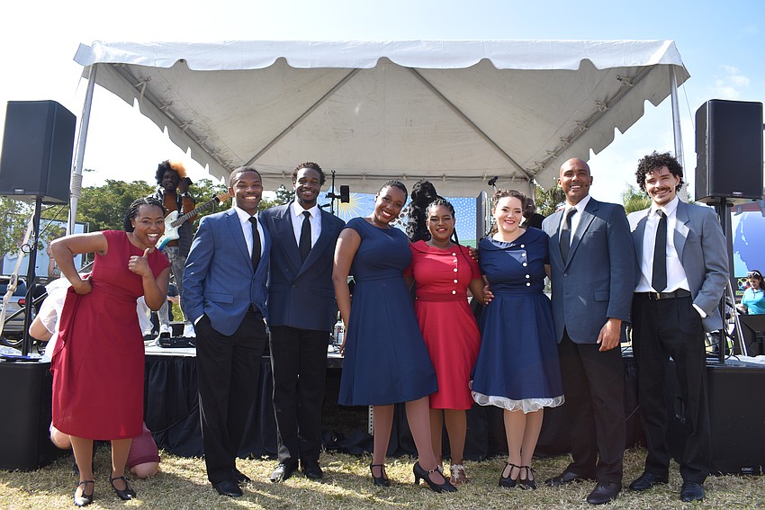 The Westcoast Black Theatre Troupe’s Jazzlinks performs at Embracing Our Differences 20th Anniversary Grand Opening.