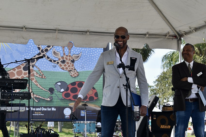 Sarasota Mayor Kyle Battie speaks at Embracing Our Differences 20th Anniversary Grand Opening.