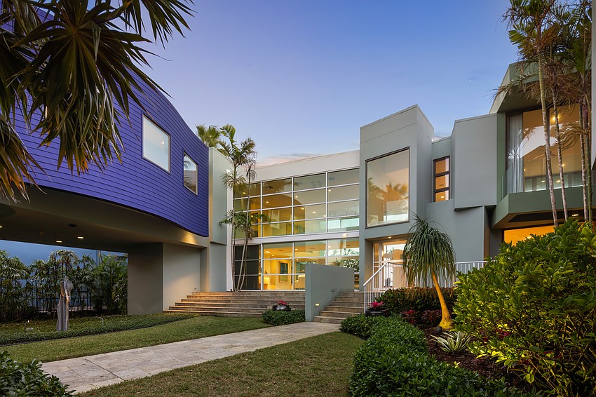 Authentic postmodern design elements are seen throughout the property.