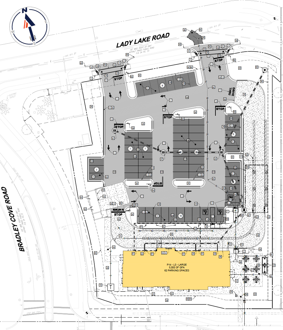 The site plan for the Chick-fil-A.