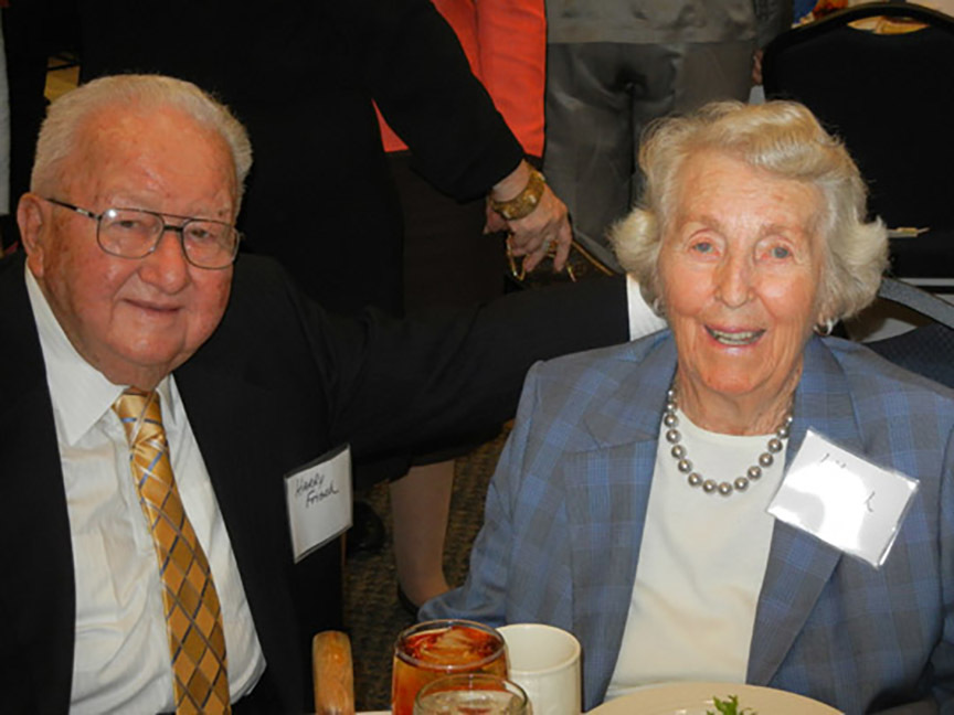Harry Frisch and his wife, Lilo, in 2012. They were married for 65 years when she died in 2016.