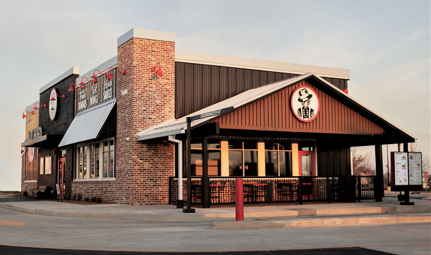 The Slim Chickens in Bentonville, Arkansas, opened in 2022 and features the chain's new architectural design.