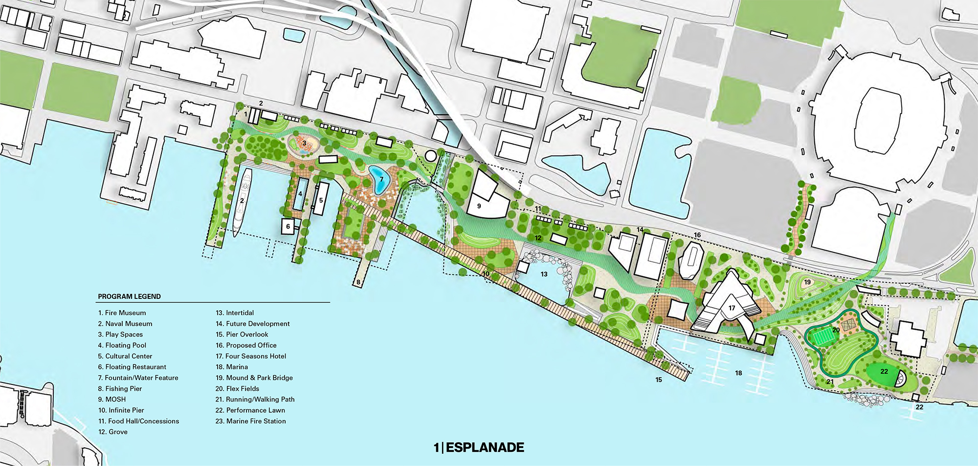Shipyards West will sit at the west end of the Shipyards redevelopment. This map was part of a duPont Fund connectivity study.