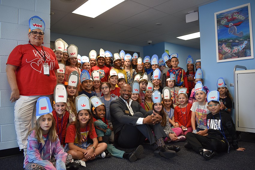 Bay Haven Elementary School for Basics Plus fourth grade teacher Jennette Schwaed invited Mayor Kyle Battie into the classroom to read for story time.