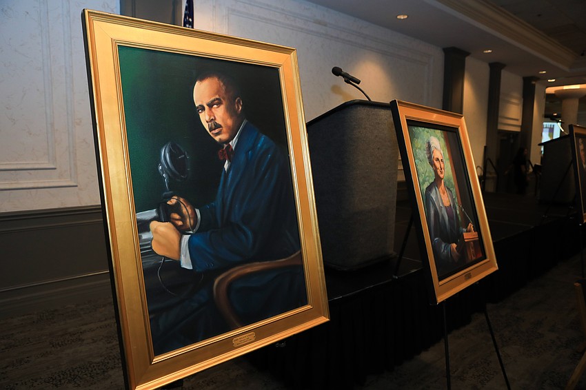 Judge Mario Goderich, James Weldon Johnson, James Kracht, Anna Brenner Meyers and Larry Smith were honored with paintings.