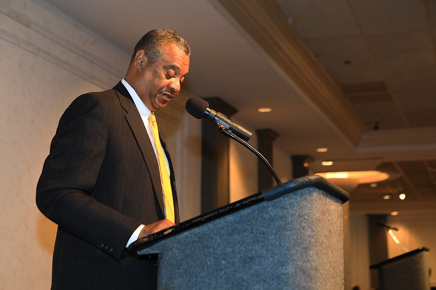 Judge Charles Williams leads the event.