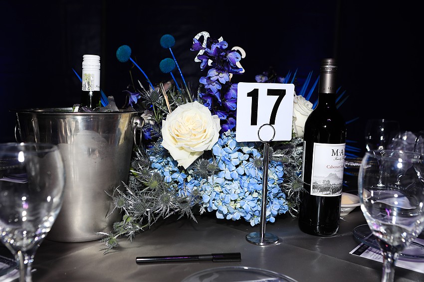 The event had elegant blue decor.