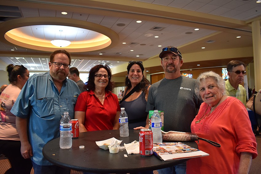 Bill Hossman, Cheryl and Denise Hyman, Bill Powers and Roz Hyman attended Sarasota Jewish Food Festival.