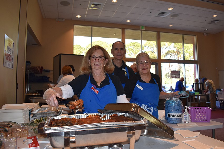 Margo Friedman, Alan Trachtenberg and Betty Liner serve traditional homemade Jewish dishes.