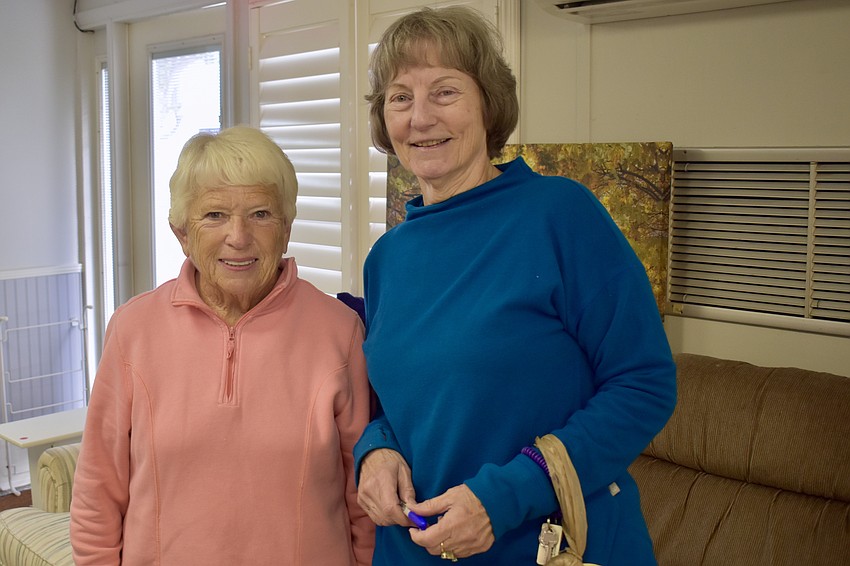 Kay Heigle and Nancy Kryway are longtime residents and shoppers at the Trash to Treasure sale.