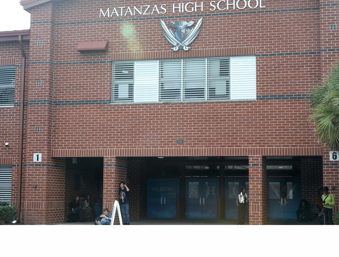 Matanzas students await their rides at the end of the school day Wednesday, Jan. 25. Photo by Brent Woronoff