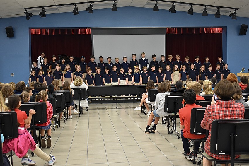 A group of students started the program by welcoming the guest speakers with a song about the children of the Holocaust called, “A Million Butterflies.”