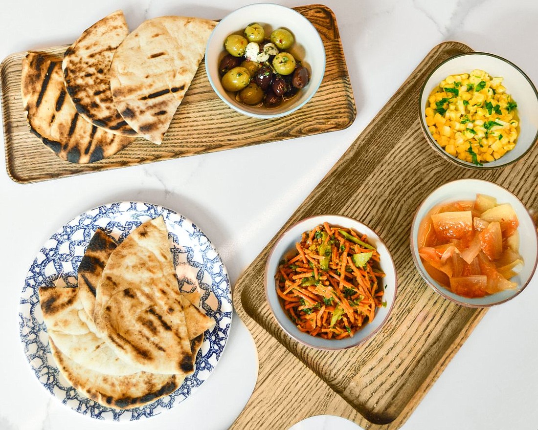 Tzeva features a Mediterranean menu with Israeli influence.