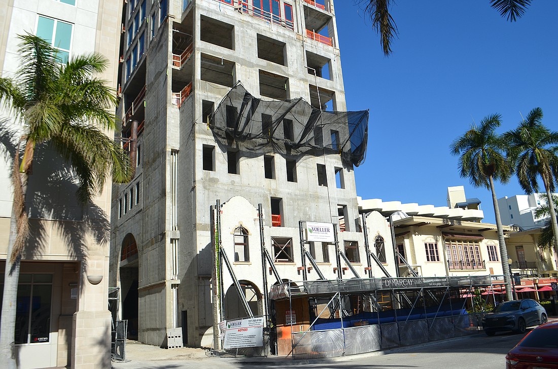 The DeMarcay pays homage to its predecessor at 33 S. Palm Ave. with the preservation of the DeMarcay Hotel facade.