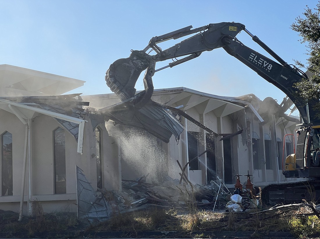 Demolition begins Feb. 1 at the rear of the Morocco Shrine Center along St. Johns Bluff Road. The building is being cleared for redevelopment into a hotel, student housing, multifamily housing, commercial and retail uses.