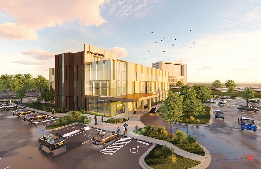 The $45.7 million building is a joint venture between AdventHealth and health care real estate services firm Meadows & Ohly. Photo courtesy of AdventHealth