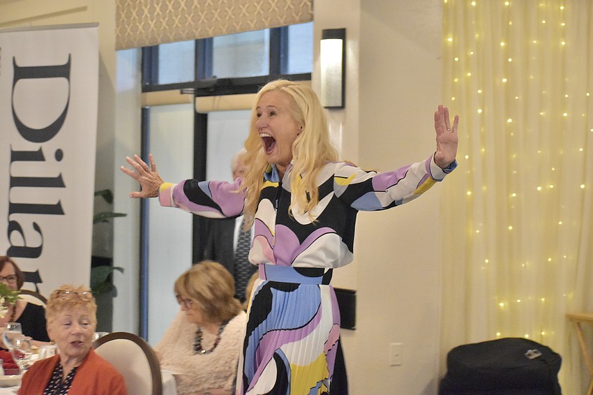 Palm Aire's Kay Kwenski looks to be right at home on the runway during the club's annual fashion show.