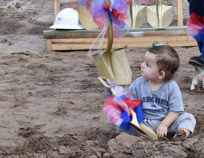 Lyanna Gaytan, 1, obviously like her new home site in Sapphire Point of Lakewood Ranch.