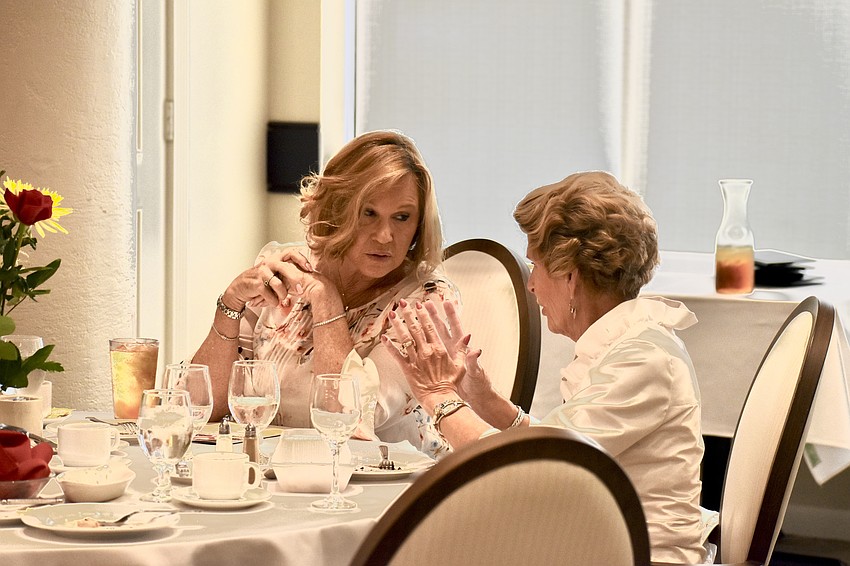 Lakewood Ranch's Honora McEvily and Palm Aire's Martha Sackett chat during the show.