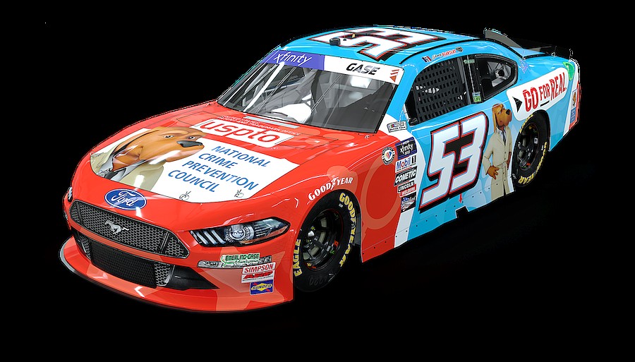 NASCAR driver Joey Gase's no. 53 race car spotlights the Go For Real campaign. Courtesy photo