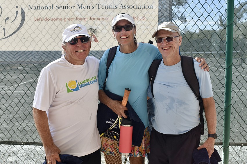 Division 1 consolation finalists Bob Dreyfus, Mary Jane Waite and Andrew Geller