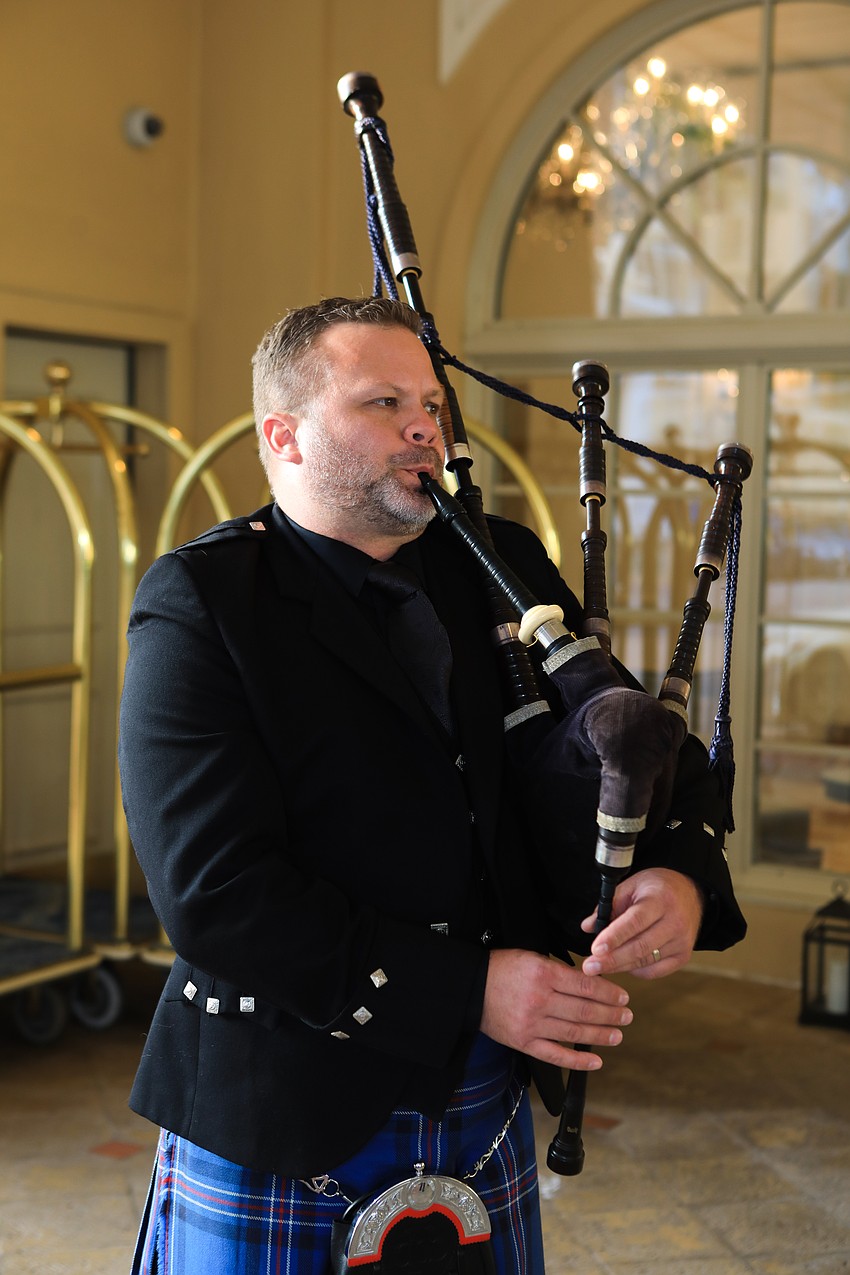 Much of the evening had bagpipe music in the background.