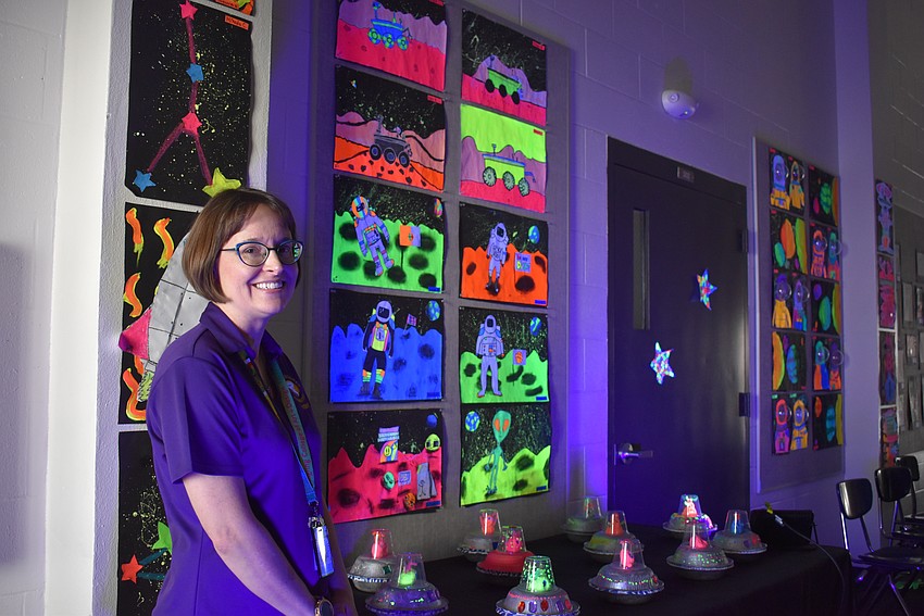 Emma E. Booker art teacher Melissa Shaw showcase the Booker students' artwork.