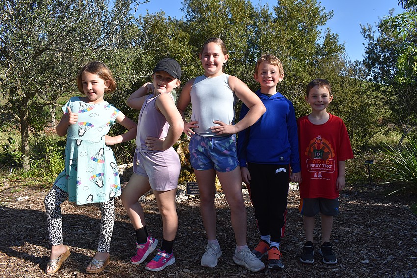 Violet Link, Elle Zukas, Eloise and Zachary Friedman, Colton Zukas celebrate The Birthday of The Trees at Celery Fields.