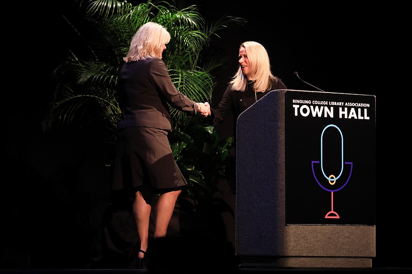 Tidewell Foundation Executive Director Delesa Morris is welcomed to the stage.