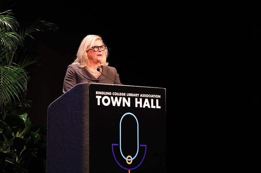 Executive Director Delesa Morris addresses the crowd.