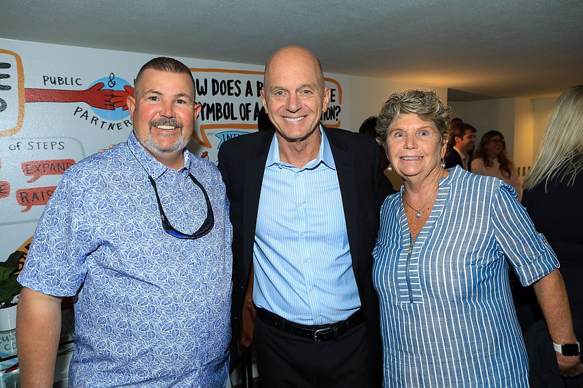Jay Riley, Rowdy Gaines and Linda Riley