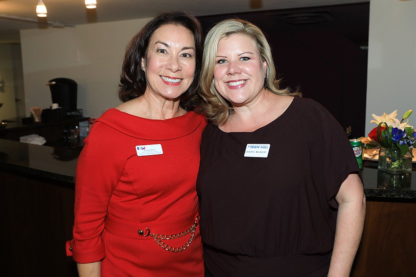 Town Hall chair Brinda Pola with Cheryl Munday