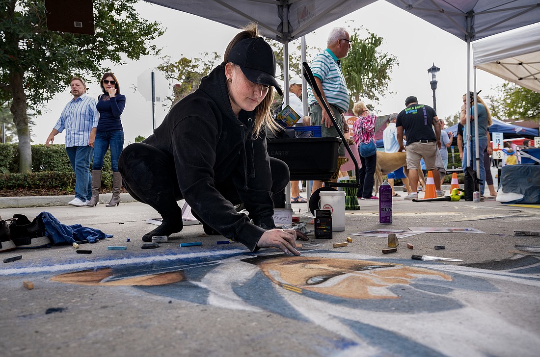 Savannah Zanosky's "Star Wars Imagination" chalk art image is voted the People's Choice at the Granada Grand Festival of the Arts. Photo by Michele Meyers