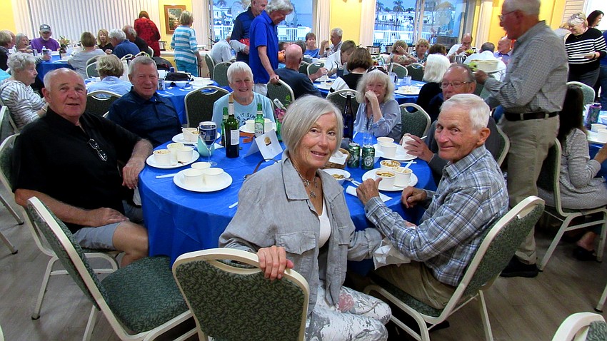 The clubhouse is full for the soup and chili cook-off at Spanish Main Yacht Club.