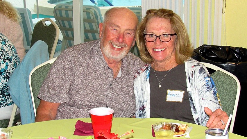 Tom Gary and Rudell Bullis at the welcome back party.