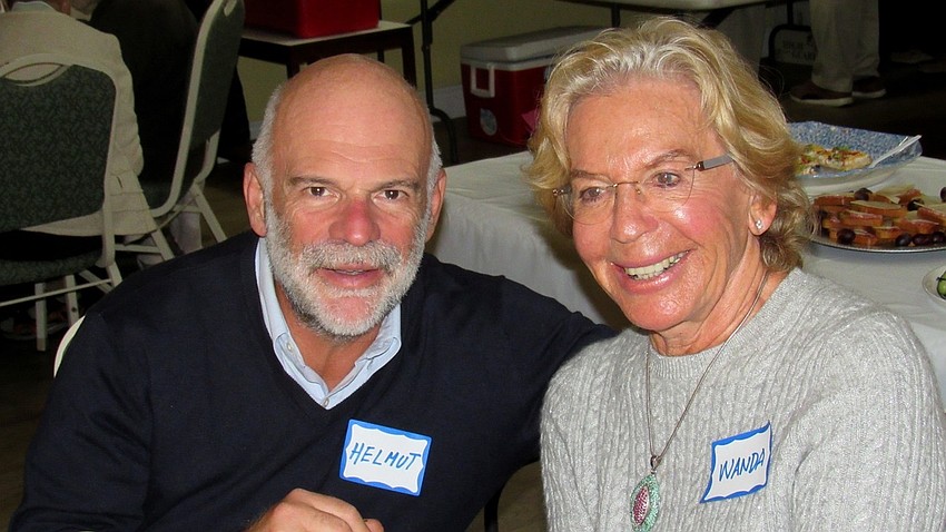 Dr. Helmut and Wanda Dubois at the welcome back party.